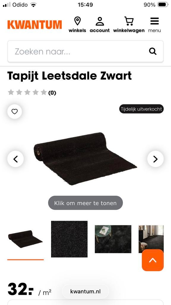 Nieuw; Tapijt Leetsdale Zwart, Ophalen, Zwart, Nieuw, Tapijt