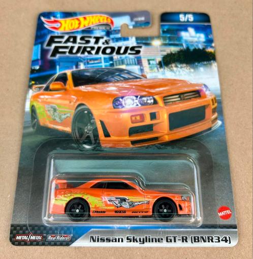 Hot Wheels - Nissan Skyline GT-R (BNR34) - Fast & Furious, Hobby en Vrije tijd, Modelauto's | Overige schalen, Nieuw, Auto, Ophalen of Verzenden
