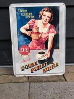 Vintage wandbord reclamebord Douwe Egberts, Reclamebord, Gebruikt, Ophalen of Verzenden