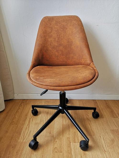 Bureaustoel cognac - Senja Leenbakker, Huis en Inrichting, Bureaustoelen, Gebruikt, Bureaustoel, Overige kleuren, Ophalen
