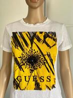 H571 Guess maat M=38/40 T-shirt top wit/geel, Kleding | Dames, T-shirts, Maat 38/40 (M), Ophalen of Verzenden, Guess, Wit
