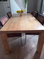 Blank eiken eettafel 1 m bij 2 m., Ophalen, Strak, Eikenhout, 50 tot 100 cm