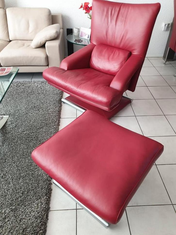 Rolf Benz 6500 Fauteuil + Hocker, in zeer Goede Staat!, Huis en Inrichting, Fauteuils, 75 tot 100 cm, Ophalen