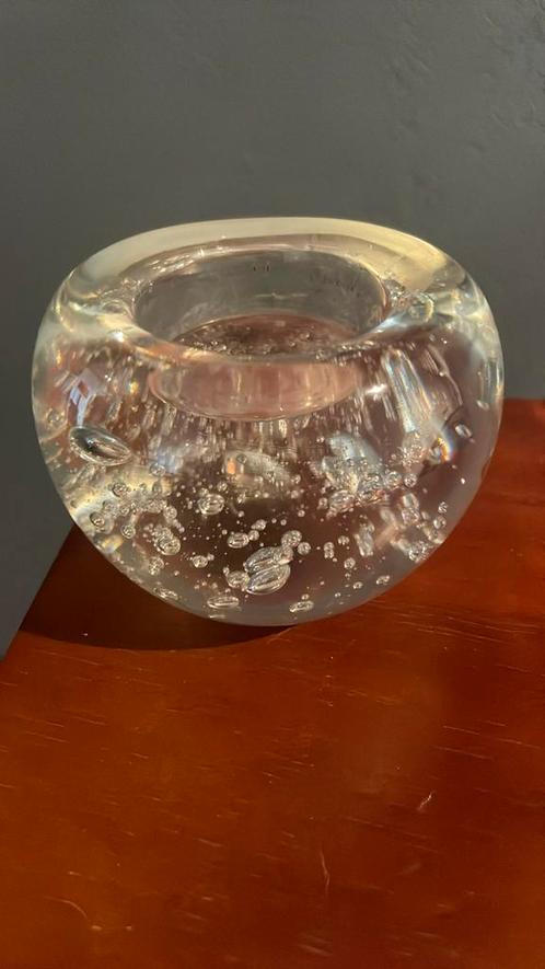 Transparant Glas Bubbels Waxinelicht Kandelaar, Antiek en Kunst, Antiek | Glas en Kristal, Ophalen of Verzenden