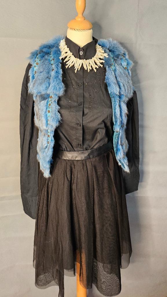 Opvallend Blauw Bont Vestje van Raygun - Maat S, Kleding | Dames, Truien en Vesten, Zo goed als nieuw, Maat 38/40 (M), Blauw, Verzenden
