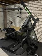Homegym, halterbank en schijven voor krachttraining/fitness, Ophalen, Overige materialen, Benen, Krachtstation