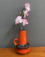 60 jaren D14 Kreutz keramik Rode lava vaas hoge hals oor, Gebruikt, Aardewerk of Porselein, Ophalen of Verzenden, Minder dan 50 cm