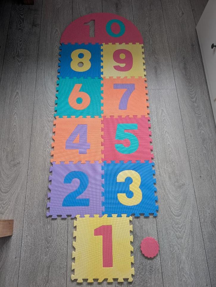 Foam speelmat cijfers - Hinkelbaan, Kinderen en Baby's, Speelgoed | Speelkleden, Gebruikt, Ophalen of Verzenden