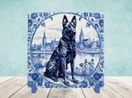 Hollandse Herder Delfts Blauwe tegel incl houder, Ophalen of Verzenden, Nieuw
