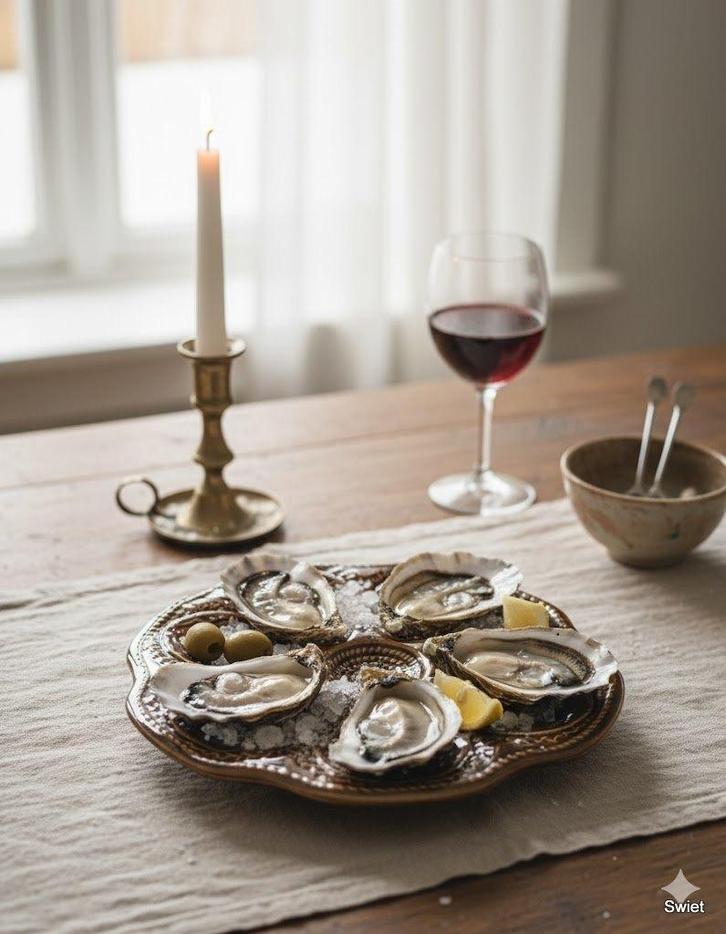 2287 Set van 6 oesterborden Boch Frères Keralux bruin swiet, Antiek en Kunst, Antiek | Keramiek en Aardewerk, Ophalen of Verzenden