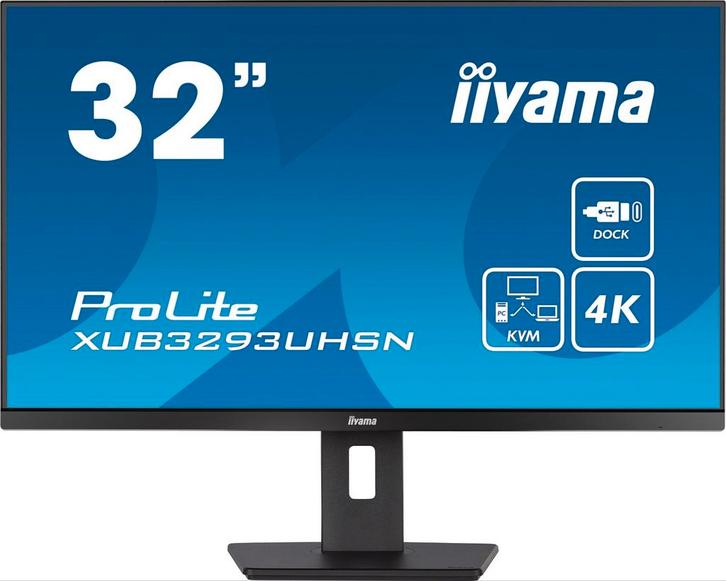 iiyama XUB3293UHSN-B5 – 32 inch 4K IPS Monitor USB c, Computers en Software, Monitoren, Zo goed als nieuw, DisplayPort, HDMI, VGA