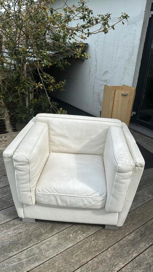 Contempo leder fauteuil made in Italy, Huis en Inrichting, Fauteuils, Gebruikt, 75 tot 100 cm, Ophalen