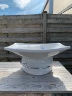 design lavabo / wastafel met koudwaterkraan en sifon, Ophalen, Zo goed als nieuw, Chroom, Wastafel
