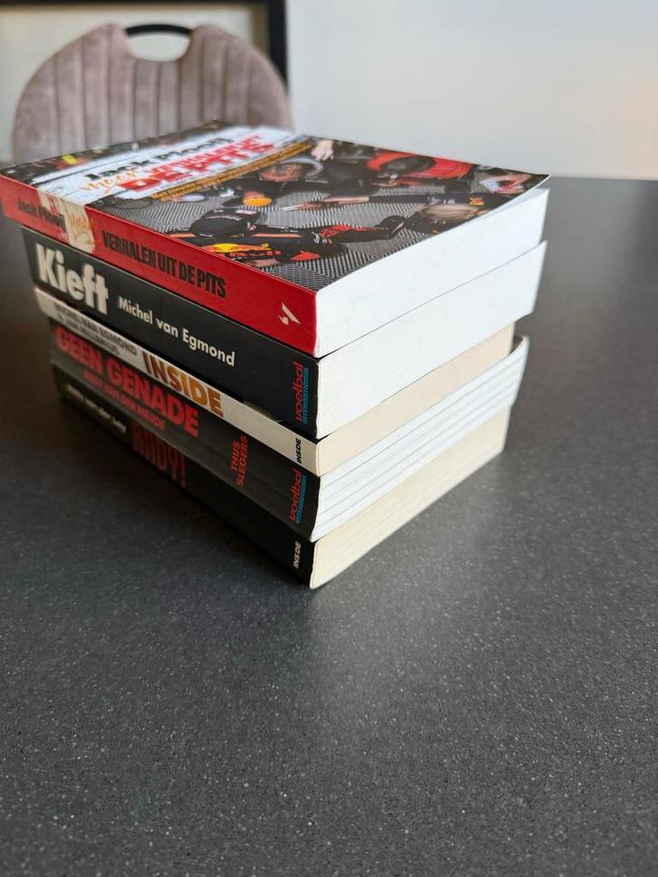 Boekenpakket: Kieft, Inside, Andy 2x en verhalen uit de pits, Boeken, Biografieën, Gelezen, Sport, Ophalen