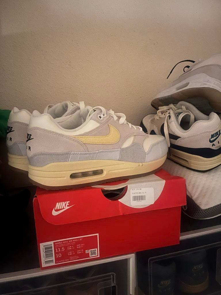 Nike Air Max 1 DS Crepe Light Bone Maat 44, Kleding | Heren, Schoenen, Verzenden, Nieuw, Wit, Sneakers of Gympen