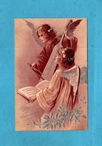 Pracht oude kerstkaart/reliéf M412 - musicerende engeltjes, Verzenden, Voor 1920, Gelopen, Feest(dag)