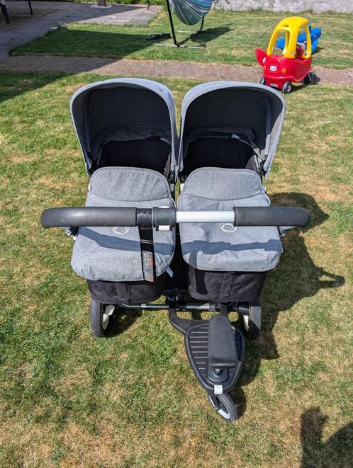 Bugaboo donkey twin, Kinderen en Baby's, Kinderwagens en Combinaties, Gebruikt, Bugaboo, Duowagen, Luchtbanden, Met reiswieg, Verstelbare duwstang