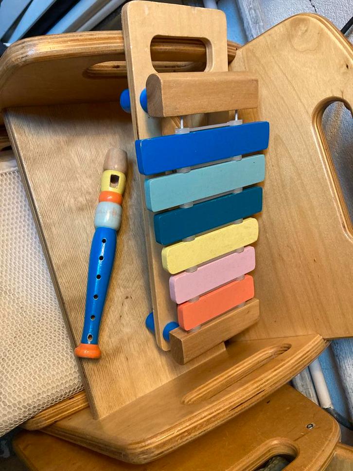 Houten Muziekinstrumenten Set, Muziek en Instrumenten, Overige Muziek en Instrumenten, Gebruikt, Ophalen of Verzenden