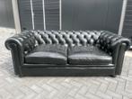 Chesterfield bank zwart, Huis en Inrichting, Banken | Bankstellen, 150 tot 200 cm, Minder dan 75 cm, Rechte bank, Gebruikt