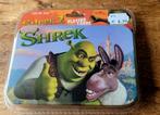 2004 Shrek 2 verzamelblik met 2 stokken Shrek kaarten, Ophalen of Verzenden, Nieuw, Film, Foto of Kaart