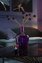 Vaas Fles Glas Paars - Merk J-Line, Overige kleuren, Veens Living, Elst, Minder dan 50 cm