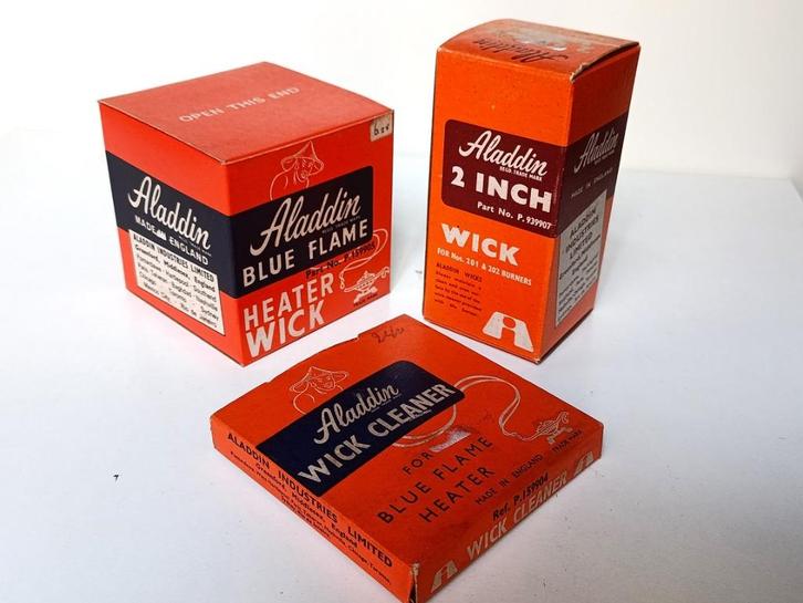 x2 Aladdin blue flame heater wick + cleaner Engelse Lonten, Antiek en Kunst, Antiek | Emaille, Ophalen of Verzenden