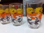3 seventies drink glazen jaren 70 design geel oranje bruin, Huis en Inrichting, Keuken | Servies, Glas of Glazen, Gebruikt, ?
