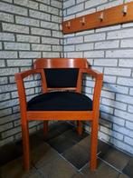 3 Houten Stoelen met Zwarte Bekleding, Ophalen, Hout, Gebruikt, Modern