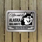 Waarschuwingsbord Alaska Malamute zilver rvs look, Dieren en Toebehoren, Ophalen of Verzenden