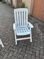 Te koop witte verstelbare Jardin tuinstoelen 2 stuks, Tuin en Terras, Tuinstoelen, Ophalen, Gebruikt, Kunststof, Verstelbaar