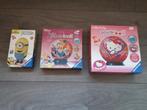 3D-Puzzel (3x) Bol (Hello Kitty – Prinsessen – Minion), Ophalen of Verzenden, Meer dan 50 stukjes, Zo goed als nieuw, 6 jaar of ouder