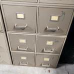 Industriële stalen ladekast - kaartenbak - 6 laadjes grijs