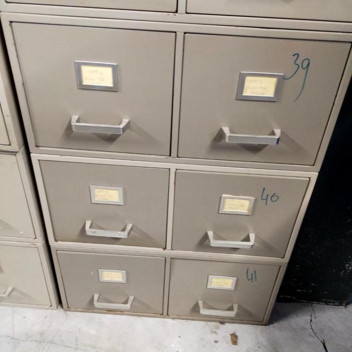 Industriële stalen ladekast - kaartenbak - 6 laadjes grijs, Huis en Inrichting, Kasten | Ladekasten, Nieuw, Minder dan 100 cm