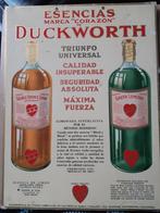2 reclamekartonnen voor Duckworth Likeur uit Engeland, Verzamelen, Verzenden, Gebruikt, Reclamebord