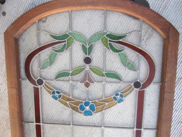 176,5hx89br Glas in lood raam eiken kader incl. kozijn, Huis en Inrichting, Woonaccessoires | Overige, Gebruikt, Ophalen