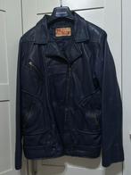 Stijlvolle blauwe leren jas - Milano, Ophalen of Verzenden, Gedragen, Maat 38/40 (M), Blauw
