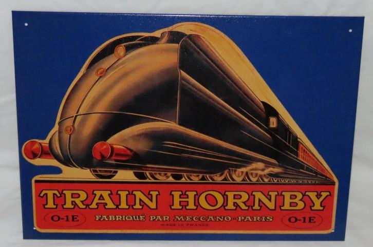 Blikken reclamebord Hornby train / trein  meccano 1998, Verzamelen, Merken en Reclamevoorwerpen, Zo goed als nieuw, Reclamebord