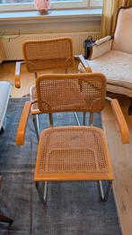 2 rotan buisframe stoelen - restauratie nodig, Ophalen, Gebruikt, Bruin