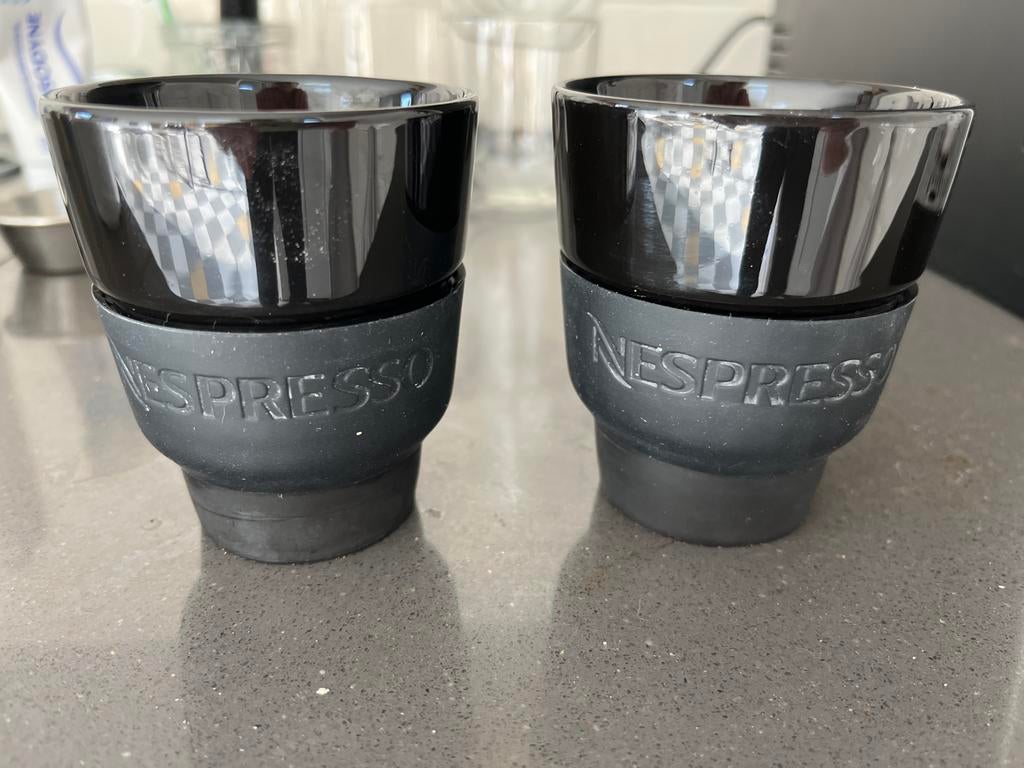 Nespresso kopjes - Set van 2, Ophalen, Keramiek, Zo goed als nieuw, Effen