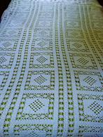 Handgehaakte grote witte katoenen Sprei +/- 210 x 215 cm, Gebruikt, Verzenden, Wit, Overige typen