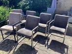 6 eetkamerstoelen stof met stalen frame, Ophalen, Gebruikt, Strak industrieel, Vijf, Zes of meer stoelen