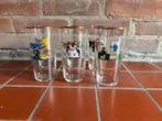 vintage gladen met goude rand, comic, beerglas, Glas of Glazen, Ophalen of Verzenden, Overige stijlen, Glas
