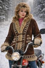 Afghaanse Jas ,penny lane- Echt Leer - Remake, Ophalen of Verzenden, Zo goed als nieuw, Maat 38/40 (M), Bruin