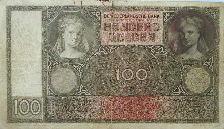 Nederland 100 gulden 1944 (PL97.d2.b) (JF094194), Postzegels en Munten, Bankbiljetten | Nederland, Los biljet, 100 gulden, Ophalen of Verzenden