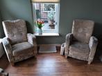 2 fauteuils plus hocker , bekleding is verkleurd zitcomfort, Ophalen, Gebruikt, 75 tot 100 cm, Stof