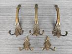 Setje Vintage Mondiar Kapstokhaken 5x ( Lot 5), Gebruikt, Wandhaken, Ophalen of Verzenden, Minder dan 100 cm