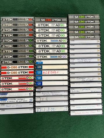 56 TDK cassettes, met 38 TDK SA type II cassettes beschikbaar voor biedingen