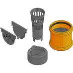 TOP X Hauraton aansluitset zwart 4-delig, Afvoer, Pvc, 60 tot 80 mm, Nieuw