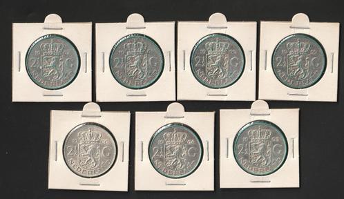 set van 7 mooie zilveren juliana rijksdaalders, Postzegels en Munten, Munten | Nederland, 2½ gulden, Koningin Juliana, Zilver
