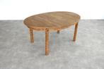brutalist ovale eettafel | vintage tafel | eiken | verlengba, Gebruikt, ., Eikenhout, Ophalen of Verzenden